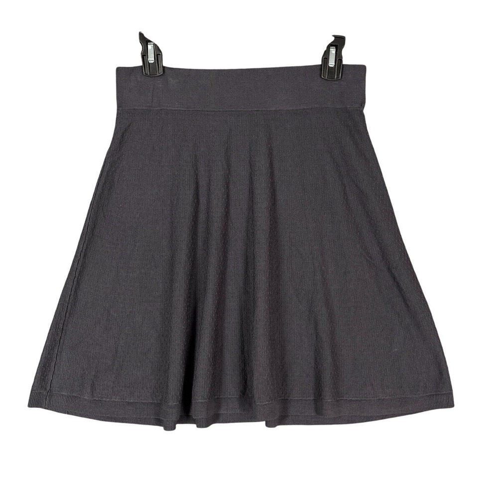 LOFT Skirt Womens Small Short Skater Knit‎ Gray Elastic Waist Casual Flare Fit